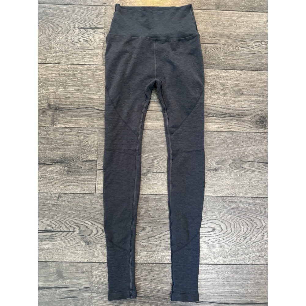 Alphalete OG Revival Leggings Womens Small Gray High Waisted Workout Gym 25" EUC